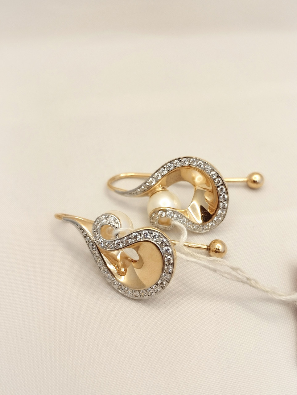 Золотые серьги жемчугом. - Зображення 4