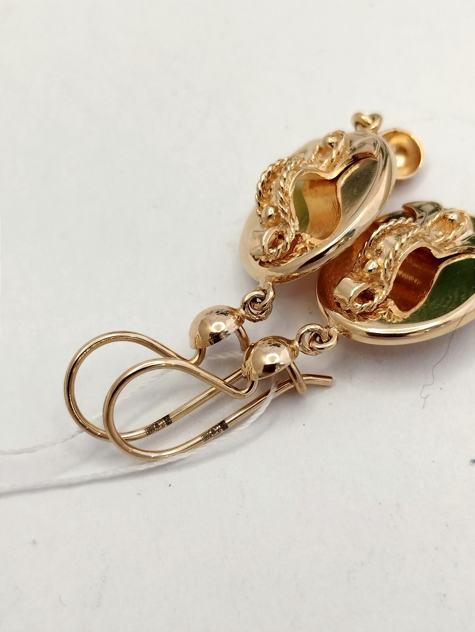 Золоті сережки 585 проби самовари від компаніі ukr-gold - Зображення 6