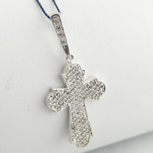 Срібний хрест із камінням