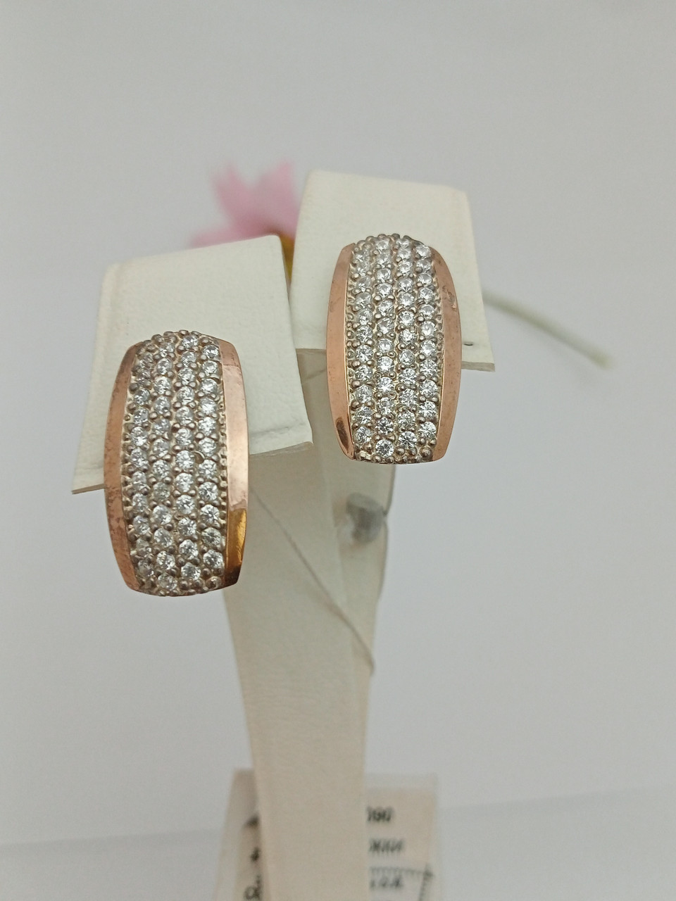 Срібні сережки з напаяними пластинами 375 проби