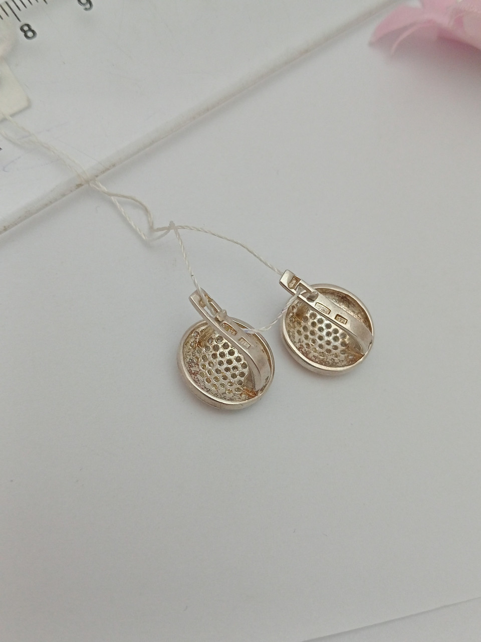 Срібні сережки з напаяними пластинами золота - Зображення 3