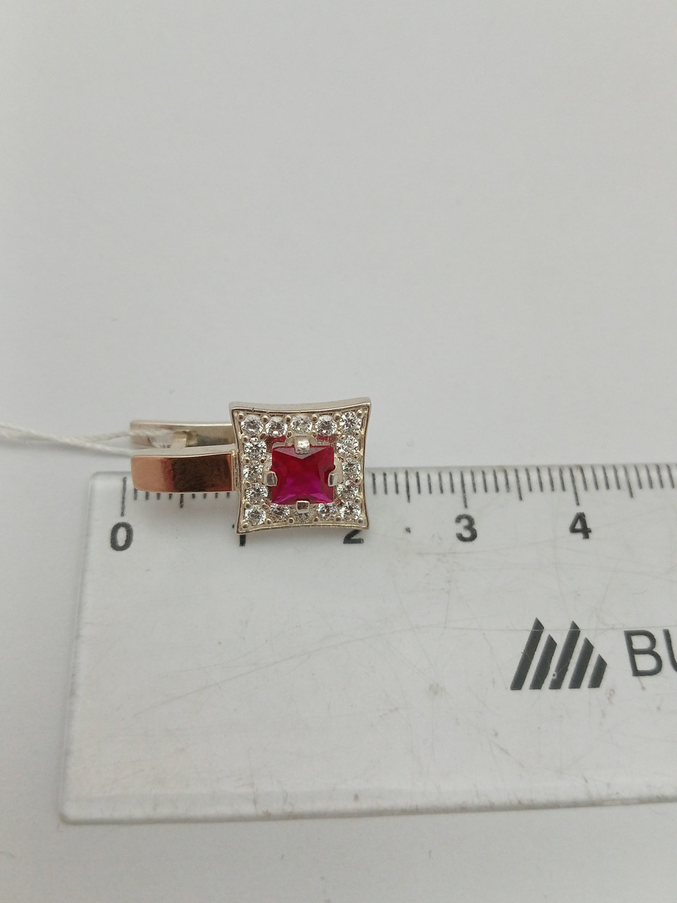 Срібні сережки з пластинами золота - Зображення 2