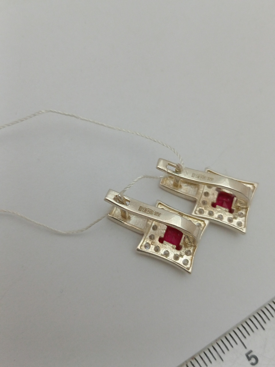 Срібні сережки з пластинами золота - Зображення 4