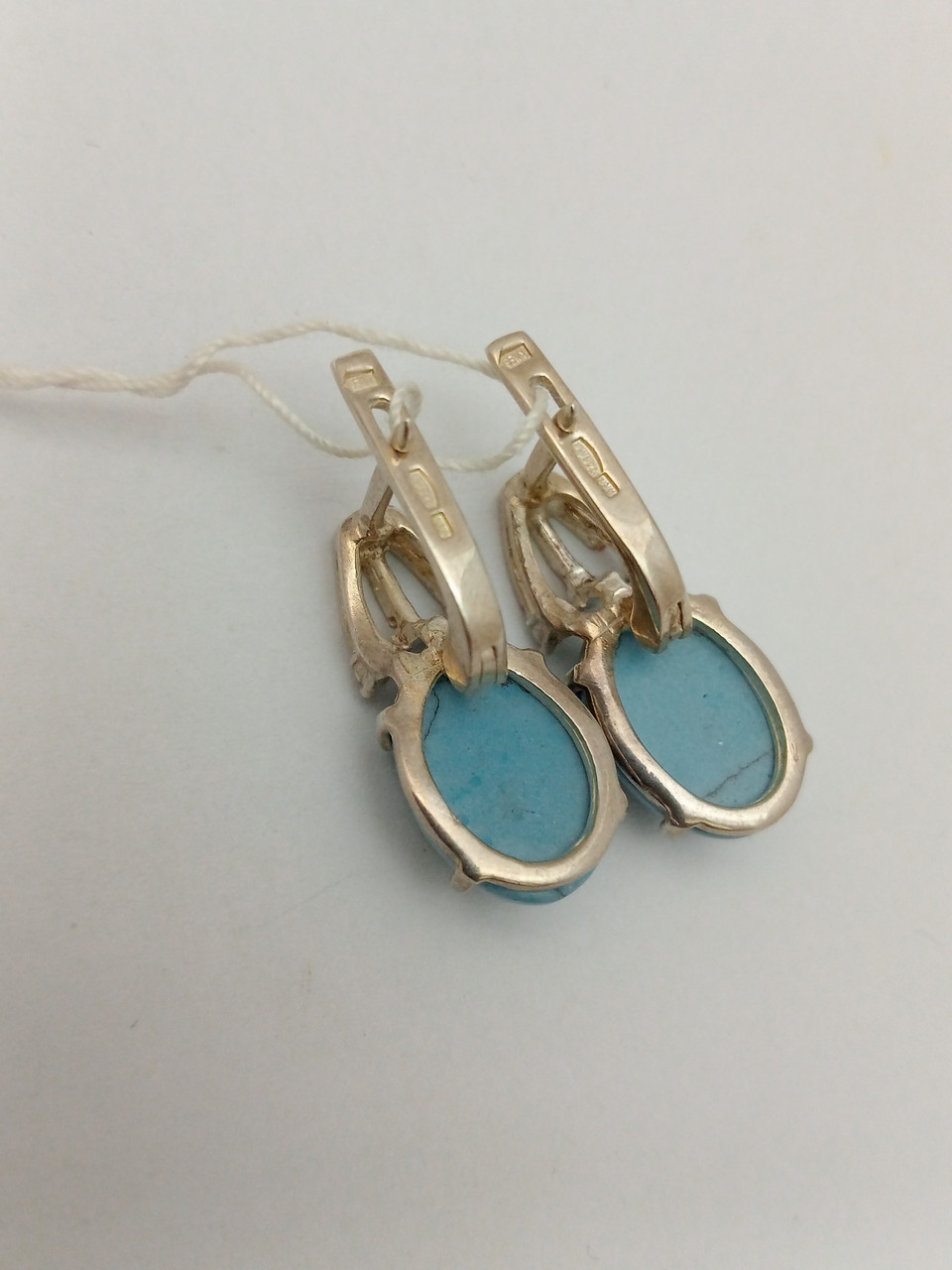 Срібні сережки 925 проби з напаяними пластинами золота 375 проби - Зображення 2