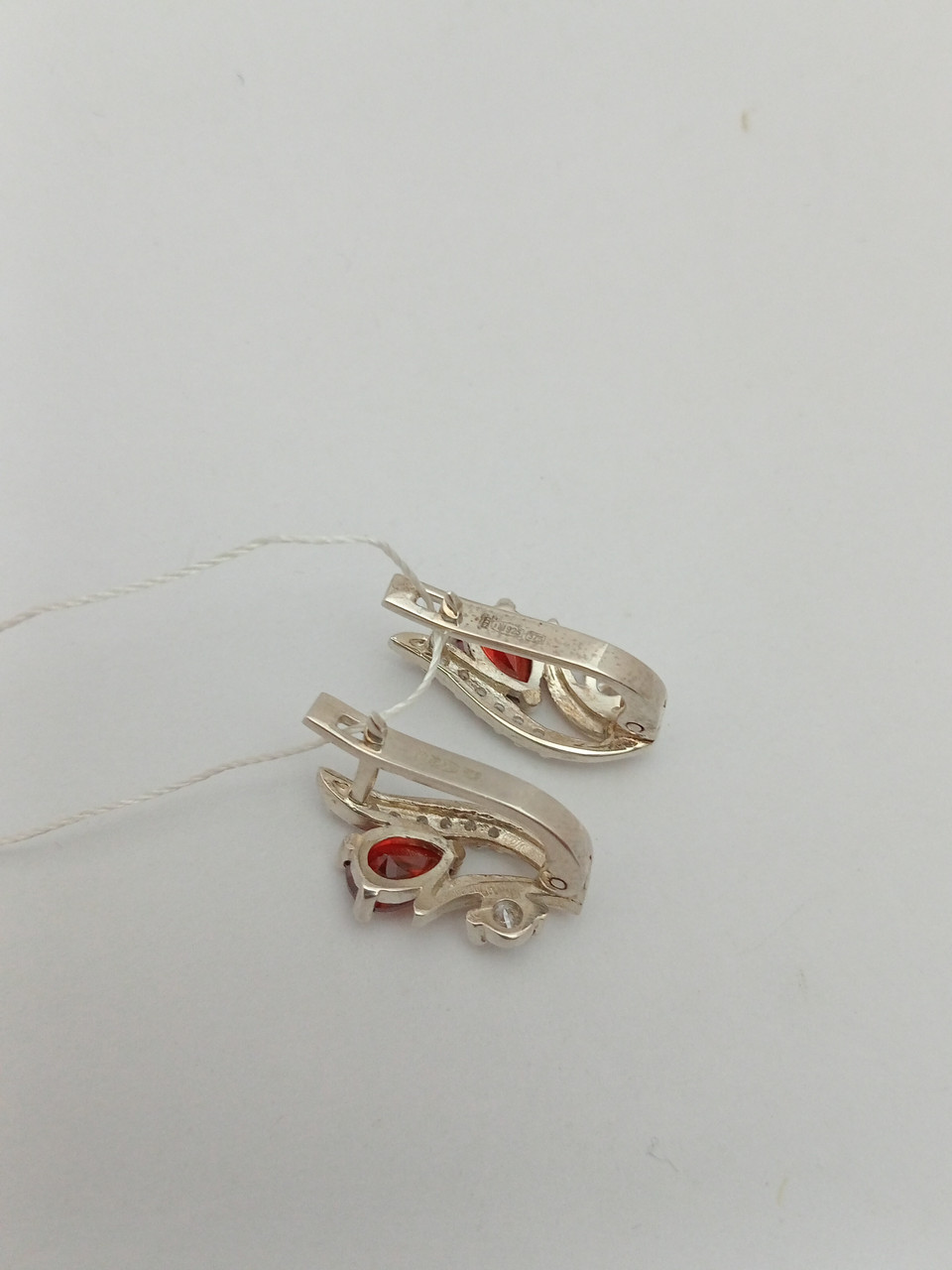 Срібні сережки 925 проби з напаяними пластинами золота 375 проби - Зображення 2