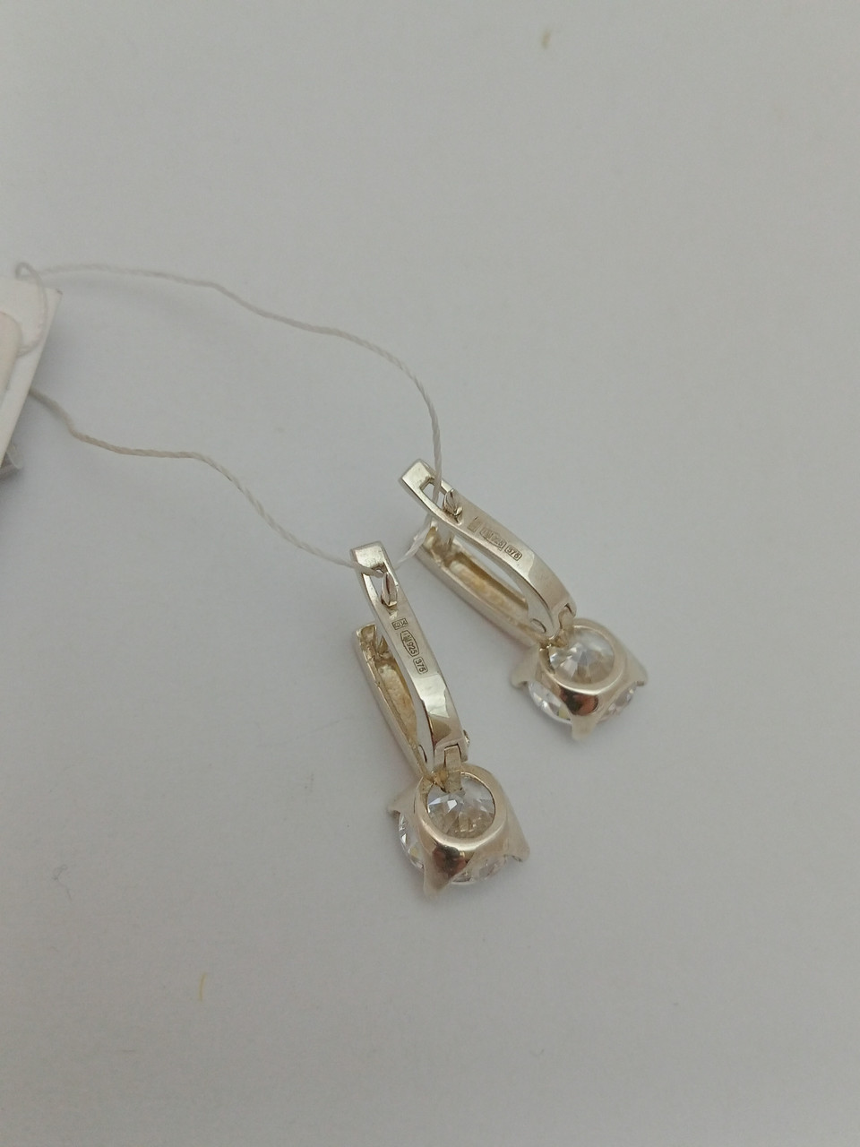 Срібні сережки 925 проби з напаяними пластинами золота 375 проби - Зображення 2