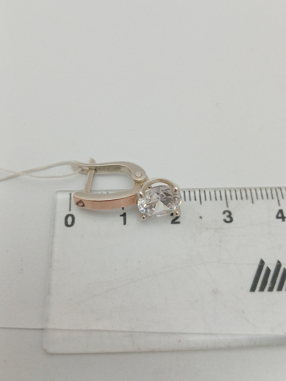 Срібні сережки 925 проби з напаяними пластинами золота 375 проби - Зображення 3