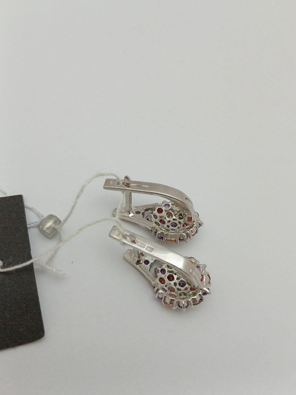 Срібні сережки 925 проби з напаяними пластинами золота 375 проби - Зображення 2