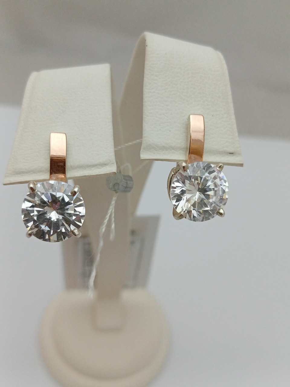 Срібні сережки 925 проби з напаяними пластинами золота 375 - Зображення 2