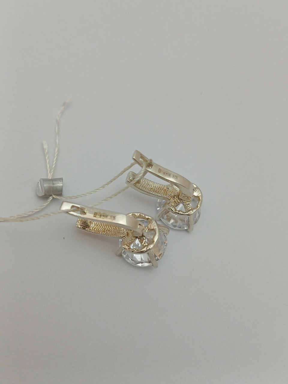 Срібні сережки 925 проби з напаяними пластинами золота 375 - Зображення 5