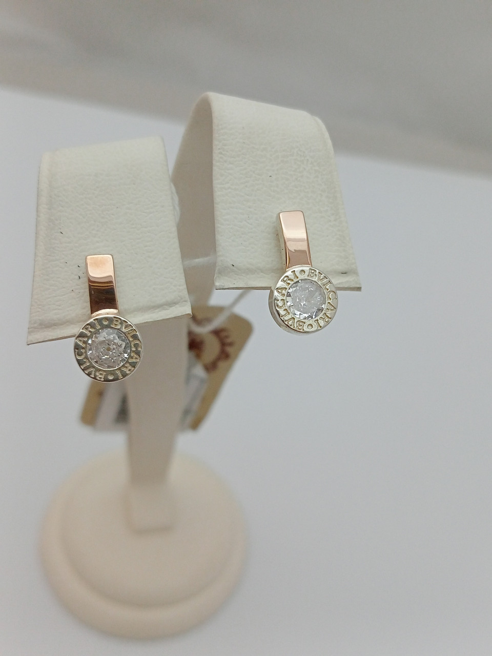 Срібні сережки 925 проби з напаяними пластинами золота 375 з англійської застібки.