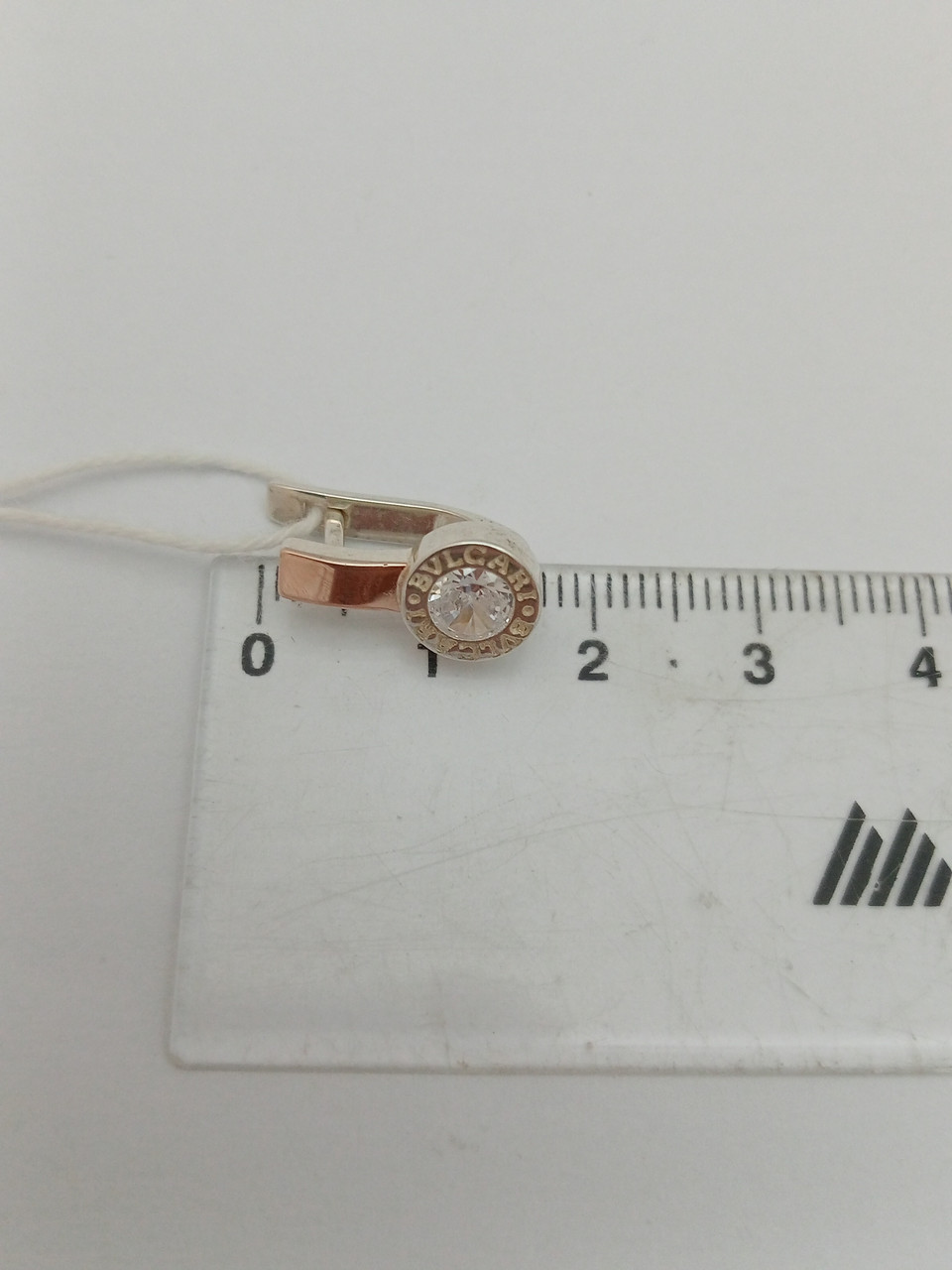 Срібні сережки 925 проби з напаяними пластинами золота 375 з англійської застібки. - Зображення 3