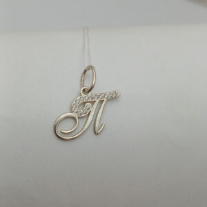 Срібний кулон буква П
