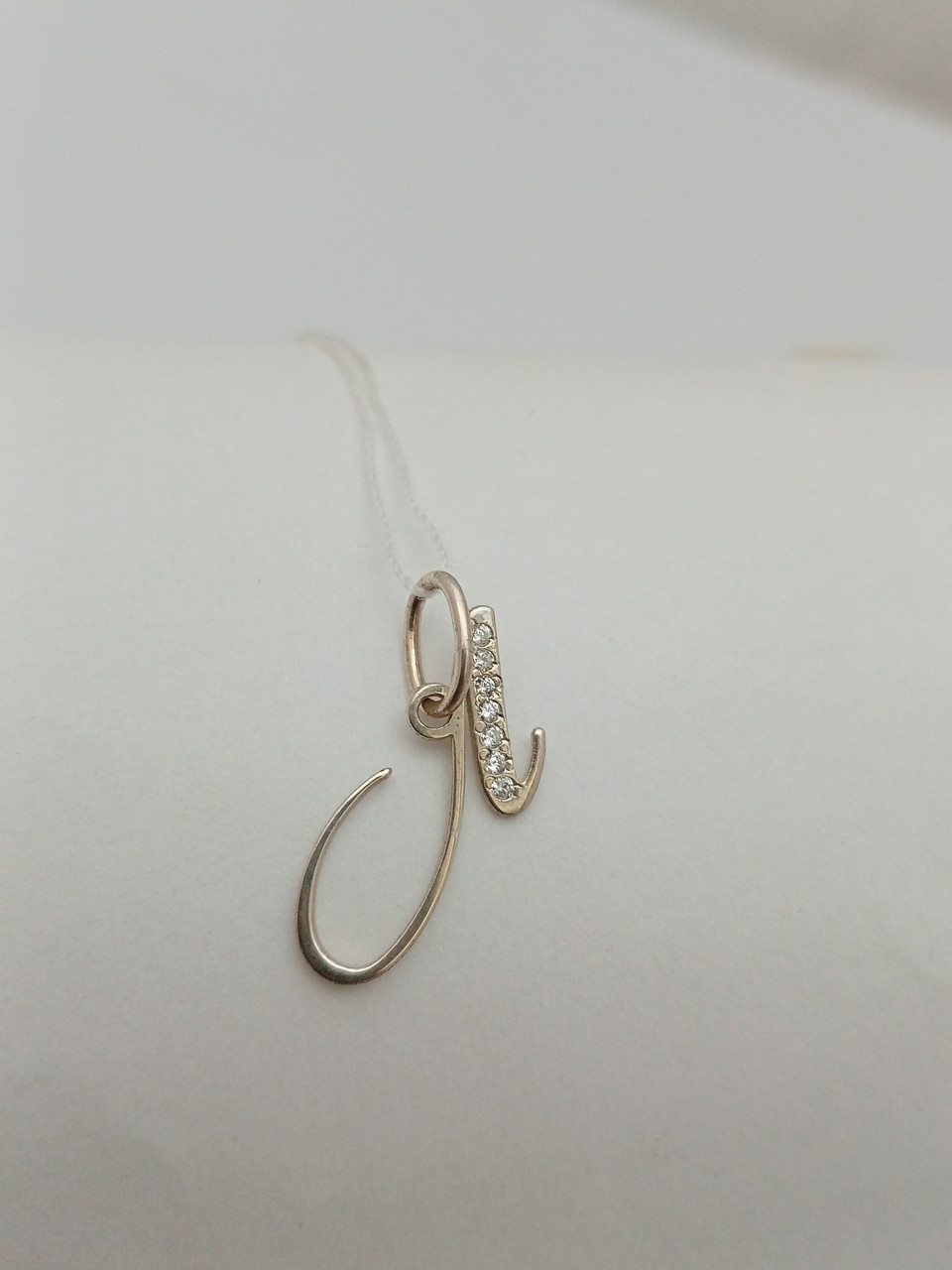 Срібний кулон буква 925 проби