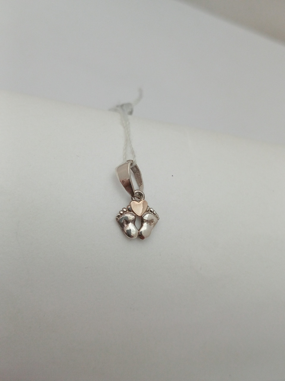 Срібний кулон п'ятки 925 проби з напаяними пластинами золота 375 проби