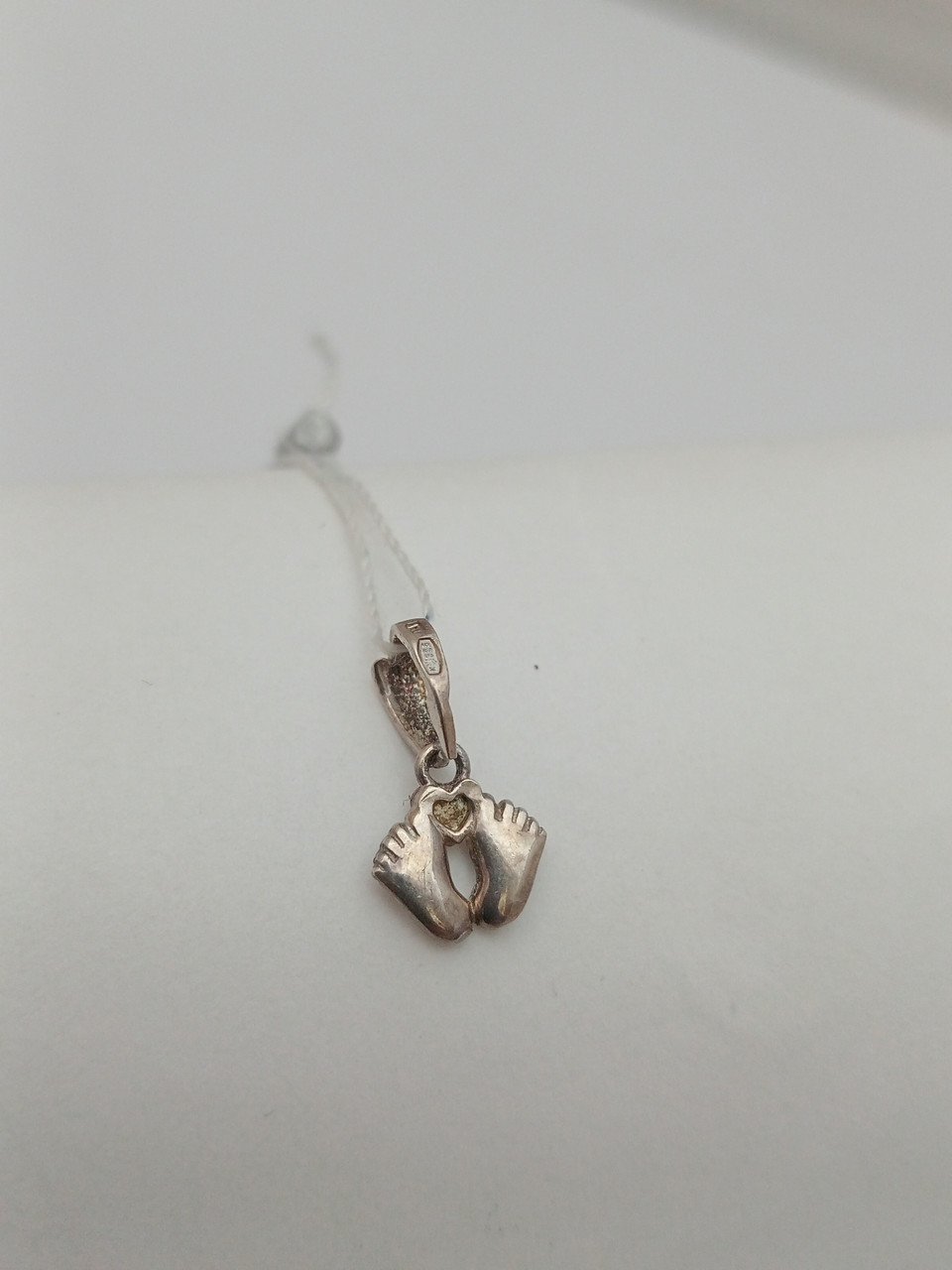 Срібний кулон п'ятки 925 проби з напаяними пластинами золота 375 проби - Зображення 2