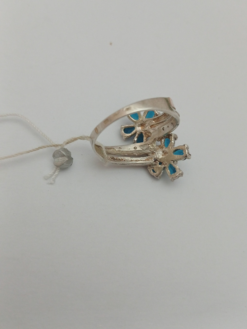 Срібне кільце 925 проби з напаяними пластинами золота 375 проби - Зображення 2