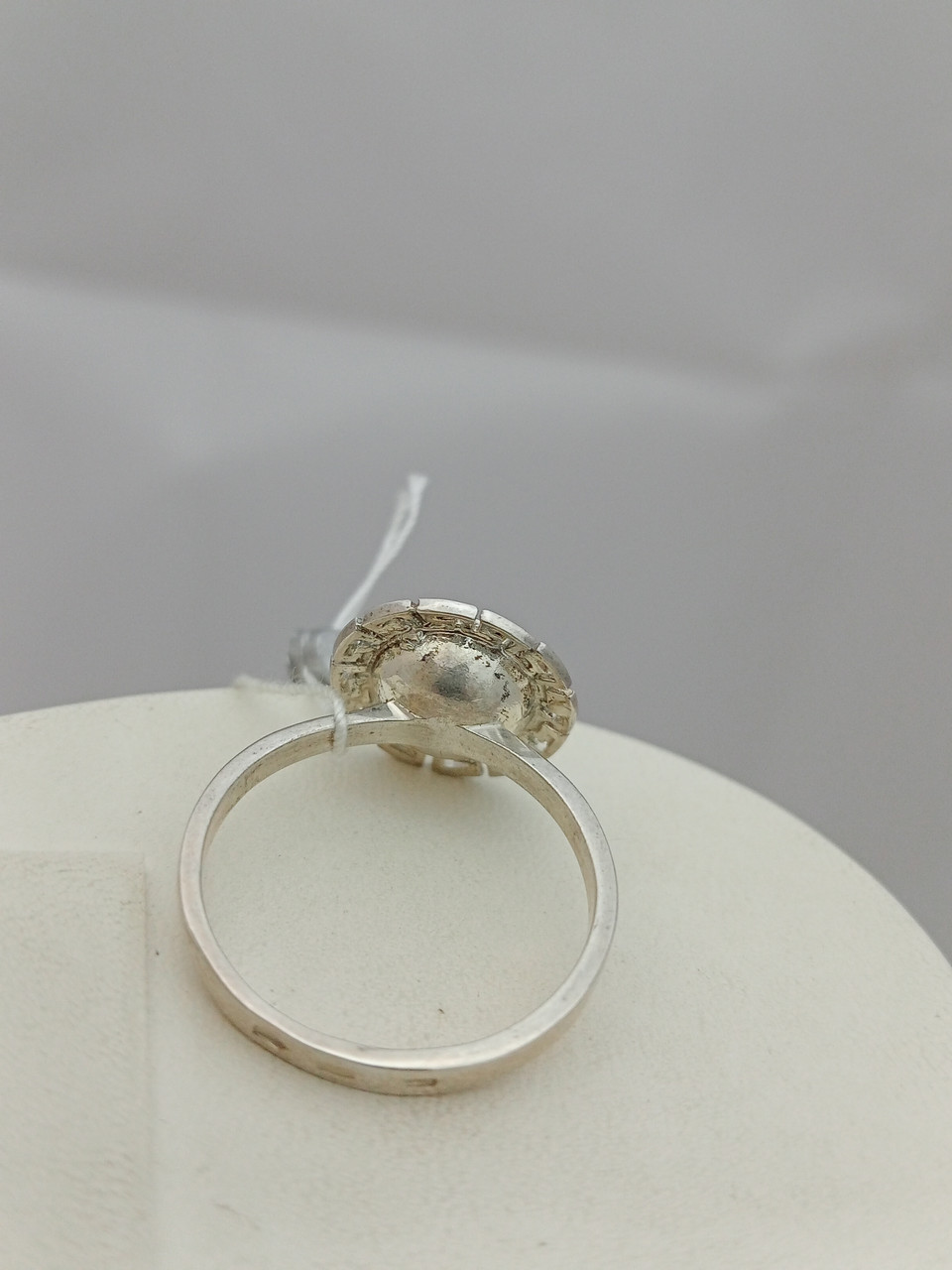 Срібне кільце 925 проби з напаяними пластинами золота 375 проби зі вставкою перлів - Зображення 2