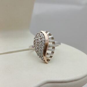 Срібне кільце 925 проби з напаяними пластинами золота 375 проби