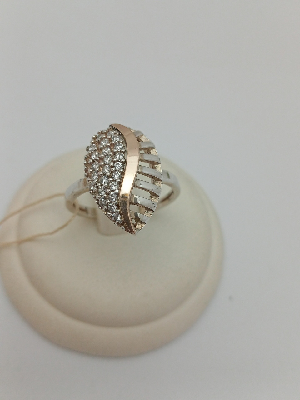 Срібне кільце 925 проби з напаяними пластинами золота 375 проби - Зображення 2