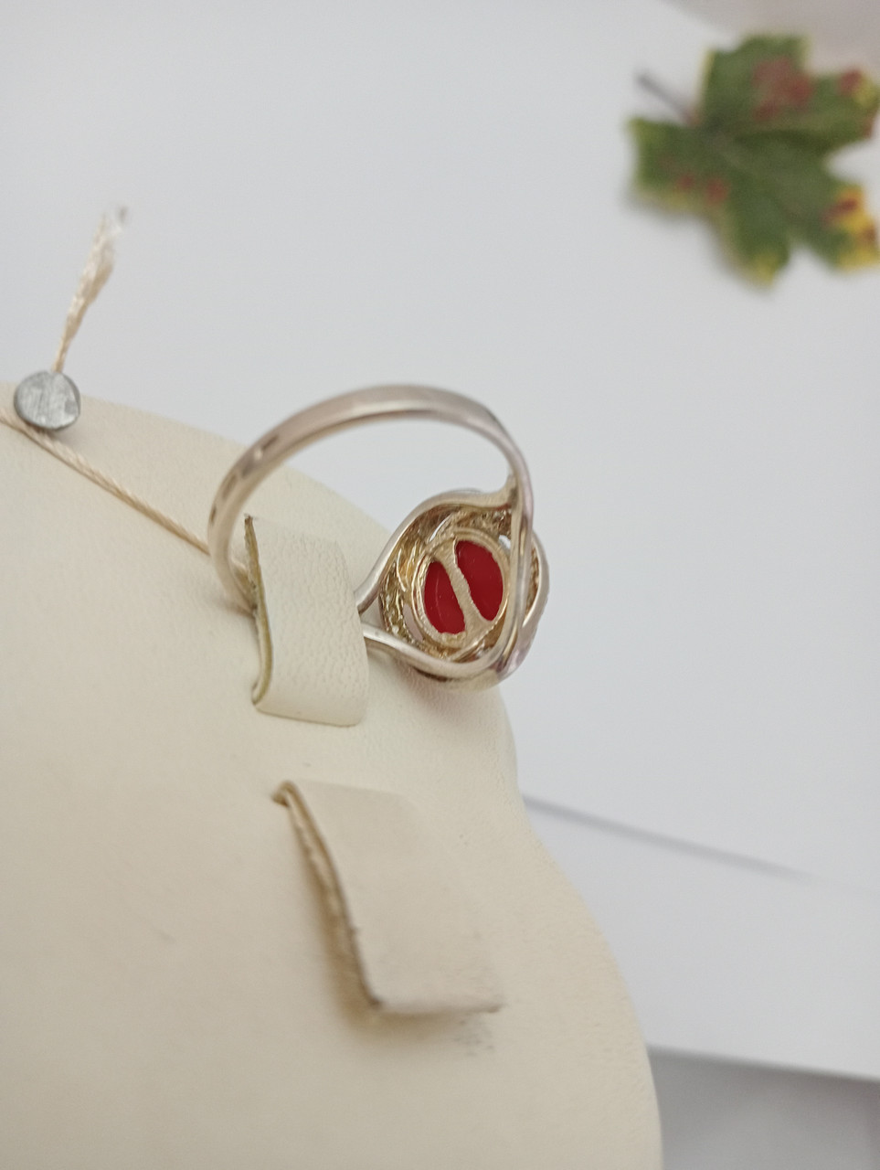 Срібне кільце 925 проби з напаяними пластинами золота 375 проби - Зображення 2