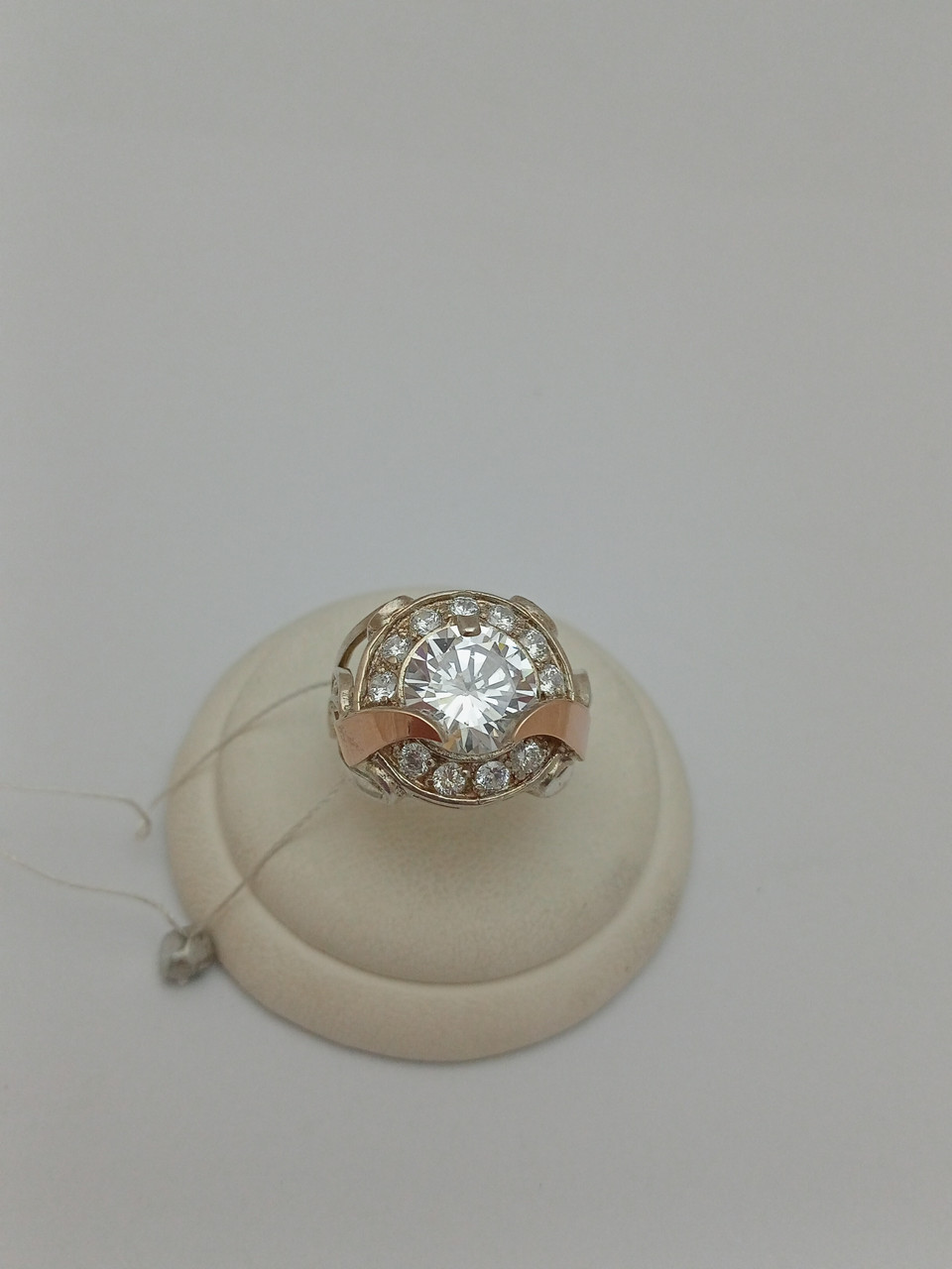 Срібне кільце 925 проби з напаяними пластинами золота 375 проби - Зображення 2