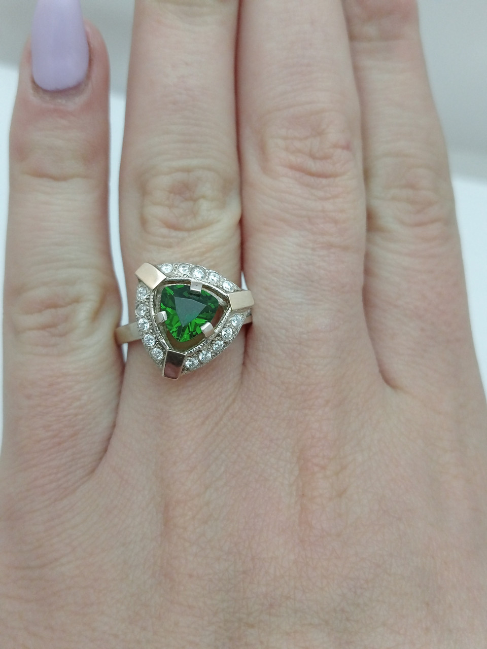 Срібне кільце 925 проби з напаяними пластинами золота 375 проби - Зображення 3