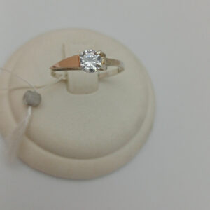 Срібне кільце з напаяними пластинами золота 375 проби