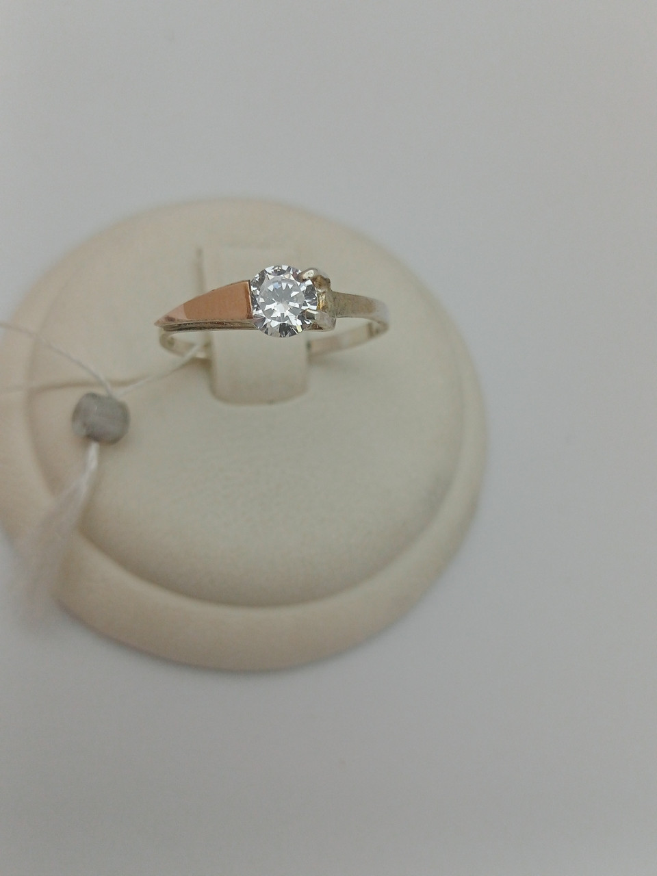 Срібне кільце з напаяними пластинами золота 375 проби