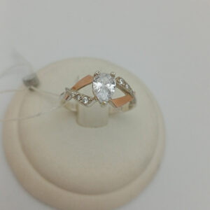 Срібне кільце із золотими пластинами