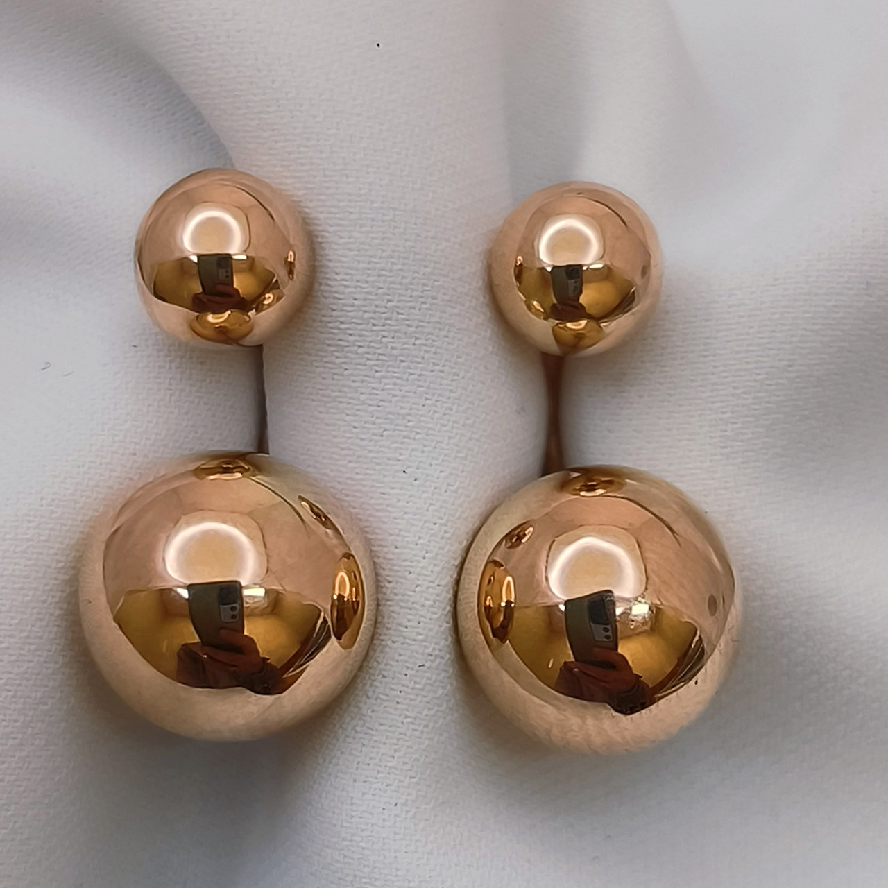 Золоті сережки матриці Діор кульками сережки гладкої.шари золоту.