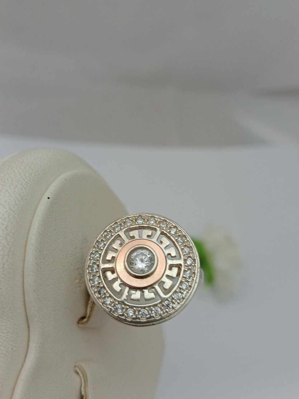 Срібне кільце Нефертіті з напаяними пластинами золота 375 проби - Зображення 2