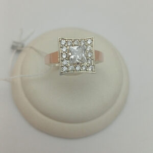 Срібне кільце з напаяними пластинами золота