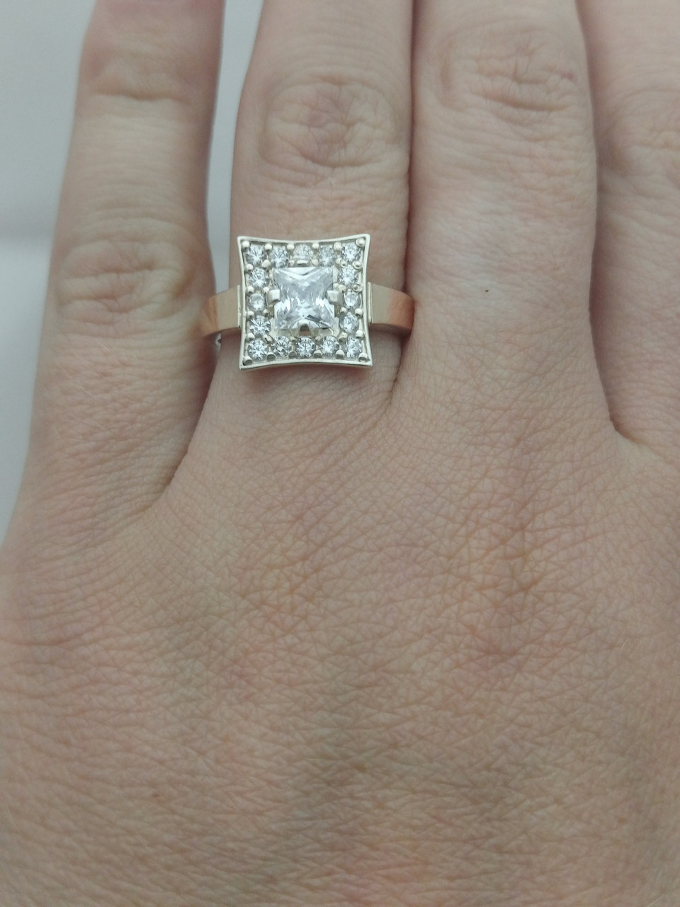 Срібне кільце з напаяними пластинами золота - Зображення 3