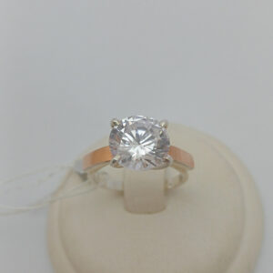 Срібне кільце з напаяними пластинами золота 375 проби