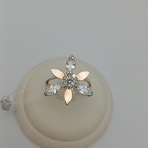 Срібне кільце з напаяними пластинами золота