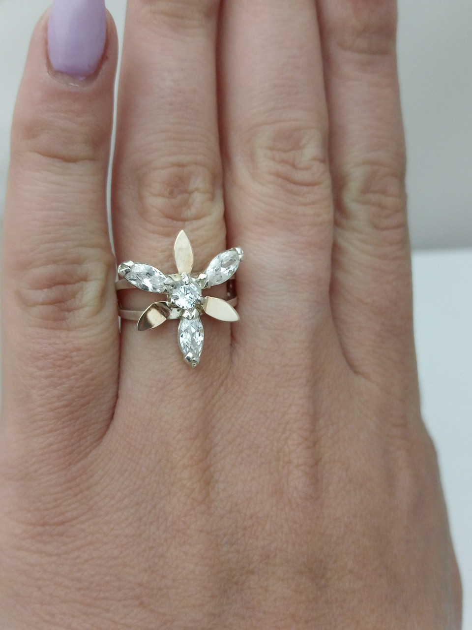 Срібне кільце з напаяними пластинами золота - Зображення 3