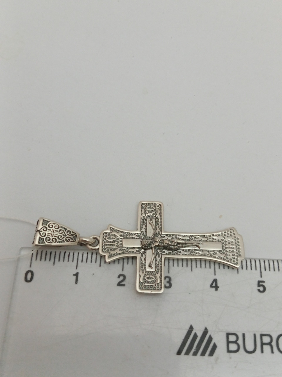 Срібний хрестик із розп'яттям 925 проби - Зображення 3