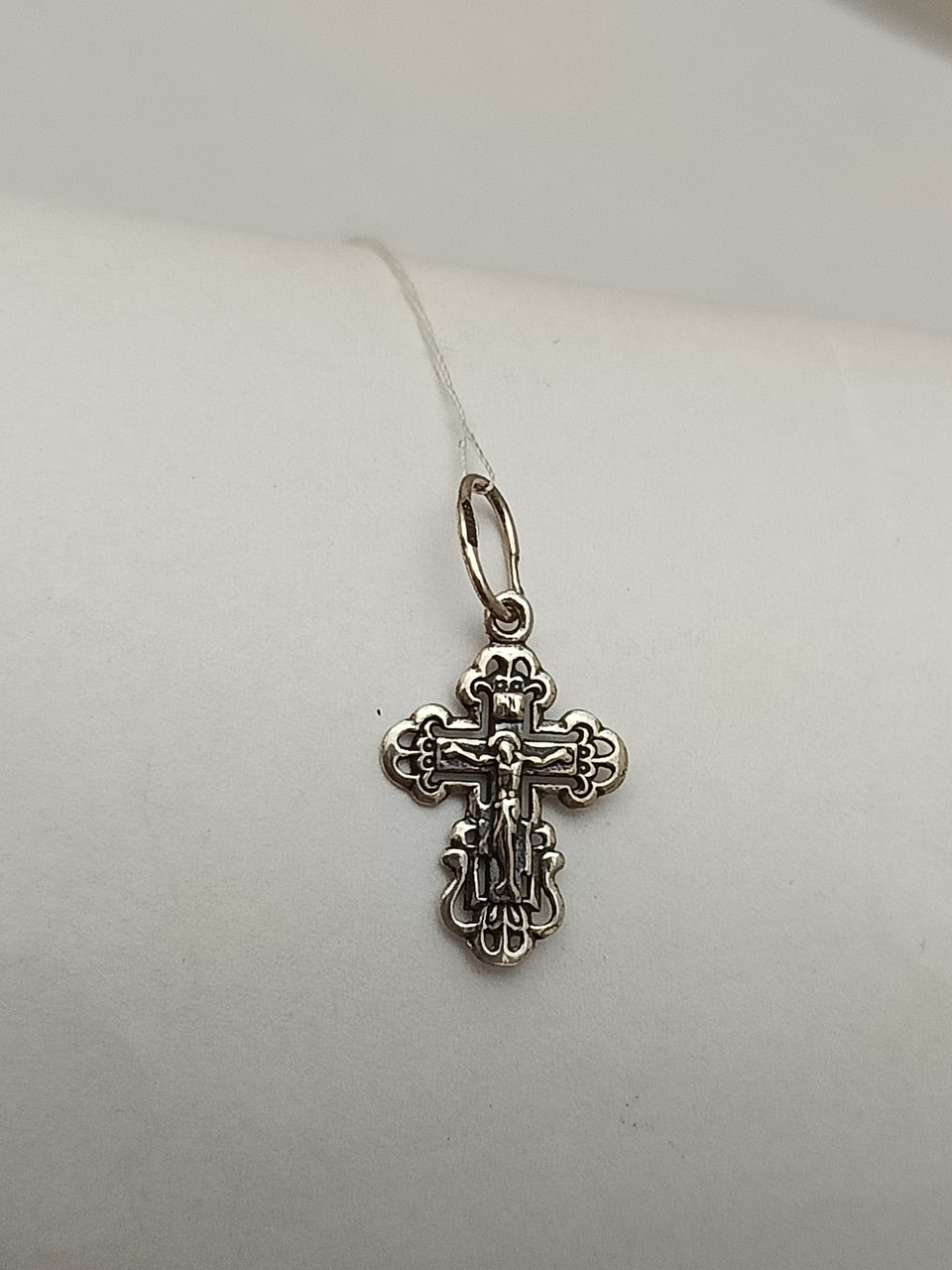 Срібний хрестик із розп'яттям дитячий