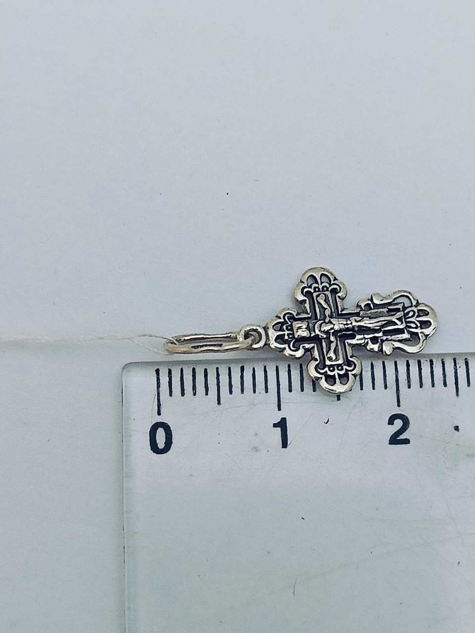 Срібний хрестик із розп'яттям дитячий - Зображення 2