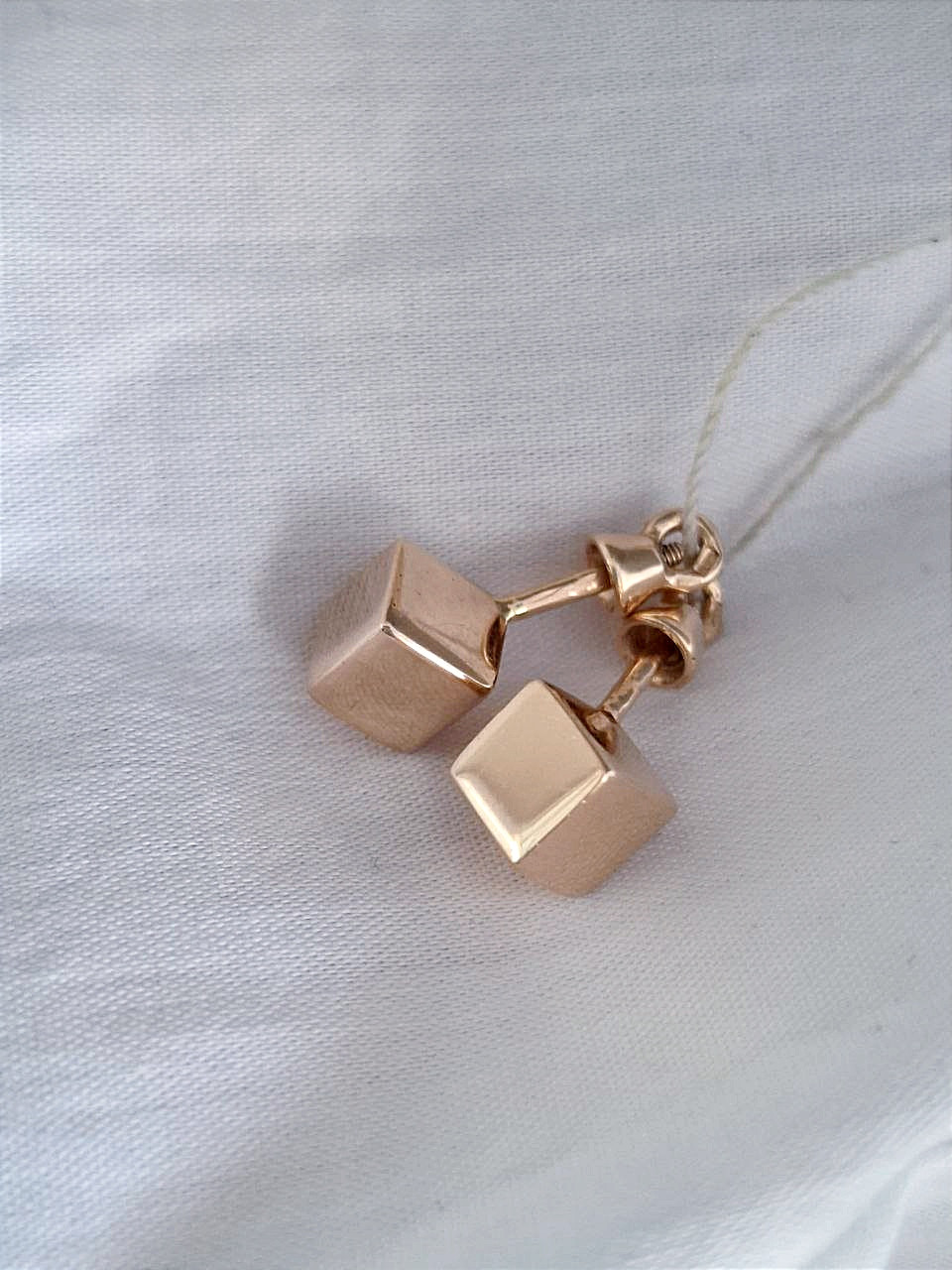 Золоті сережки квадрати сережки геометрія пусети.Золото сережки.