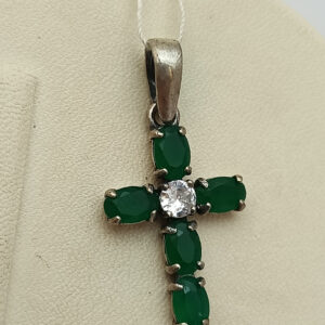 6661456959_serebryanyj-krestik-s.jpg Срібний хрестик із зеленим цирконієм