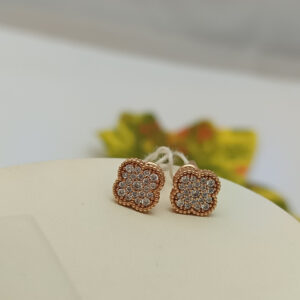 Золоті сережки пусети ванклів 585 проби