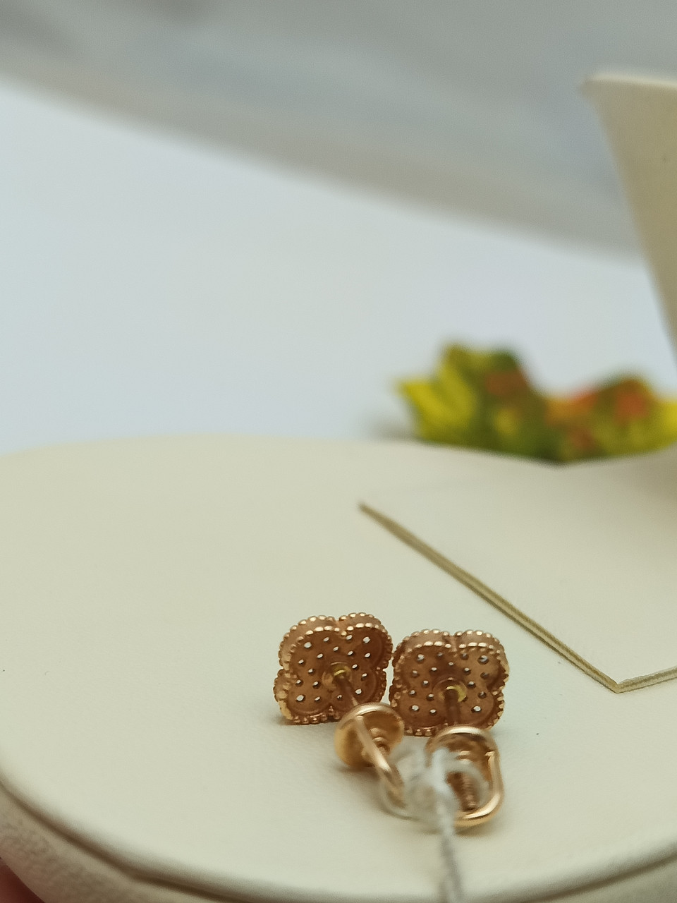 Золоті сережки пусети ванклів 585 проби - Зображення 2
