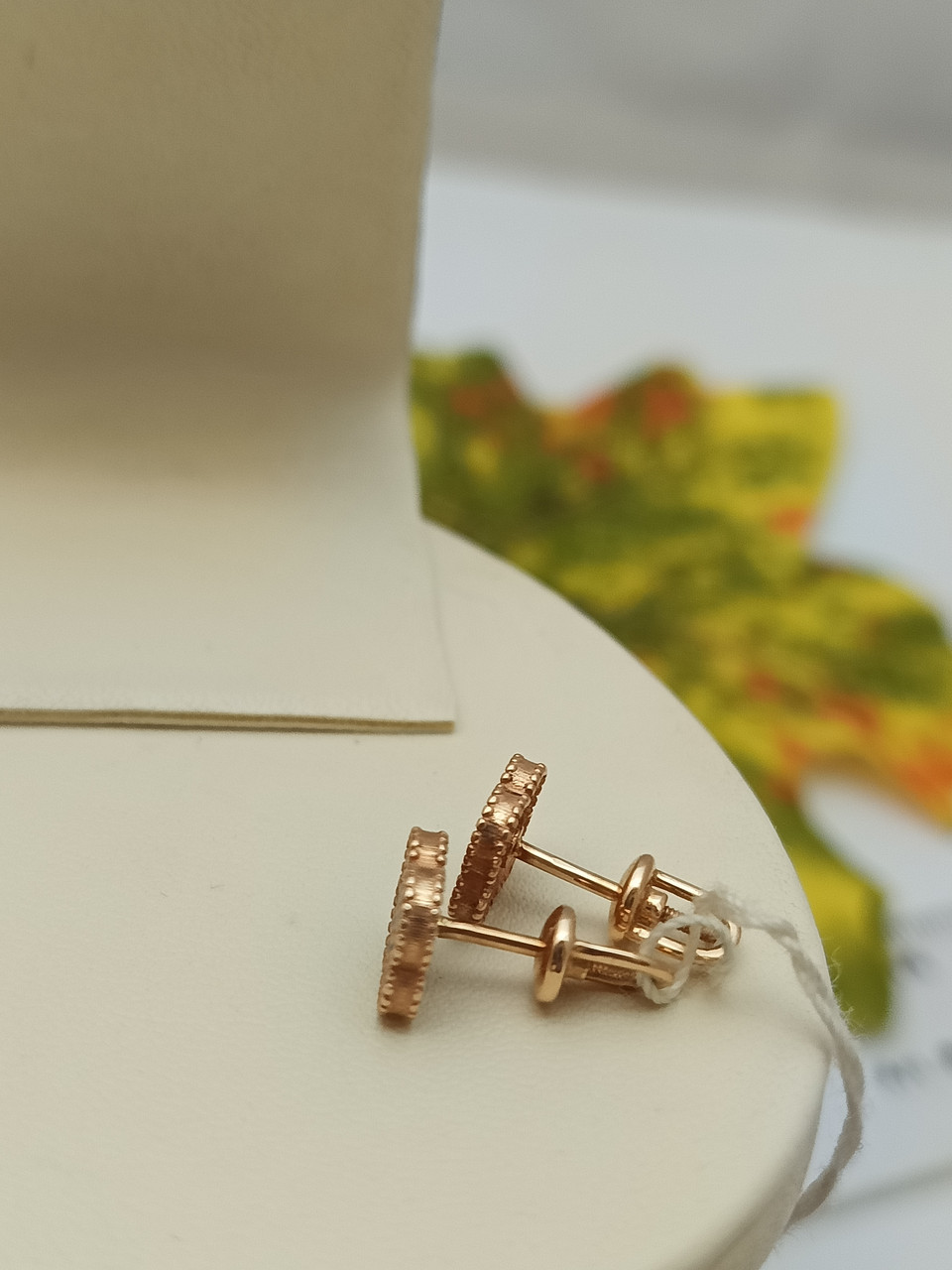 Золоті сережки пусети ванклів 585 проби - Зображення 3