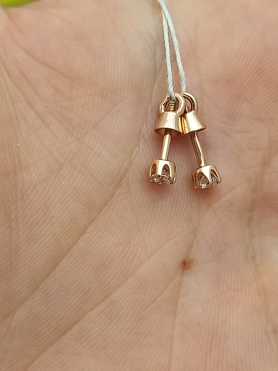 Золоті сережки пусети 585 проби - Зображення 2