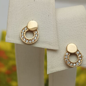 Золоті сережки пусети з цирконієм