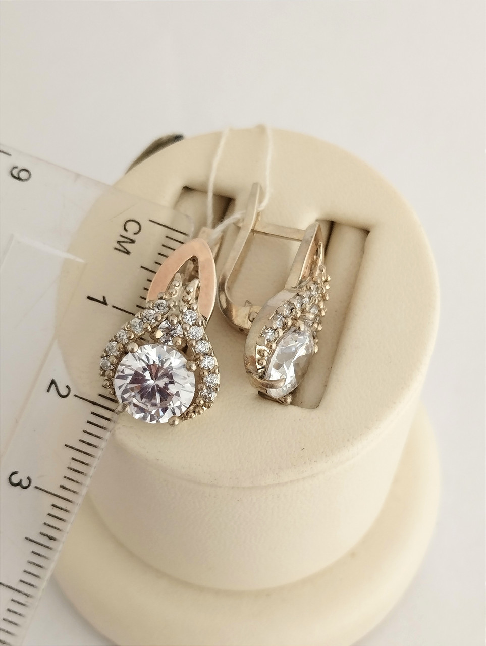 Срібні сережки з золотими пластинами - Зображення 2