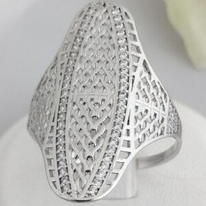 Срібне кільце з фіанітами