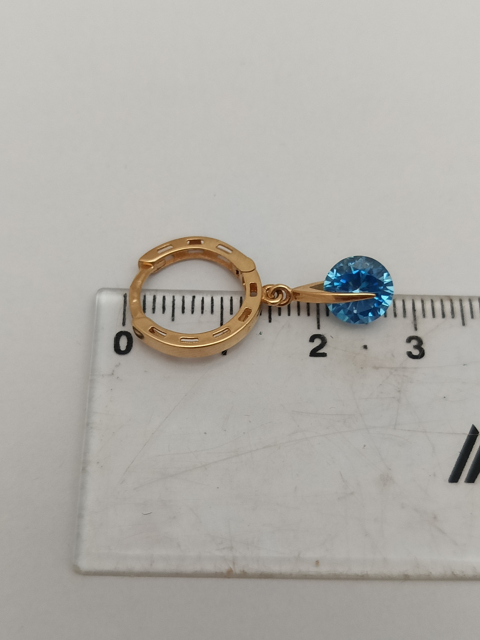 Золоті сережки з цирконієм 585 проби - Зображення 3